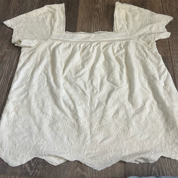Lucky Brand Cream Lace Top - Picture 1 of 5